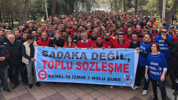Bornovalı işçiler grevde