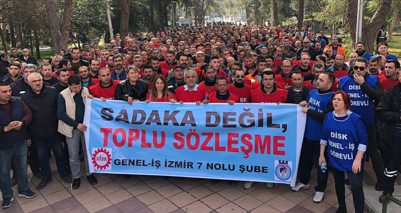 Bornovalı işçiler grevde