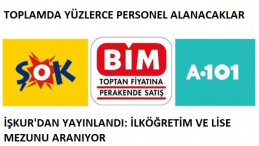 BİM-ŞOK ve A101 ilkokul ve lise mezunu eleman arıyor
