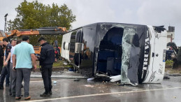 Çanakkale'de otobüs kazası! Yaralılar var