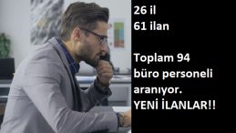 İlköğretim mezunu büro personeli aranıyor