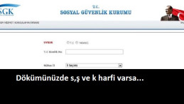 İşçilerin dökümünde bu harfler varsa...