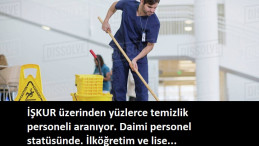 Daimi temizlik görevlisi alımı için ilanlar yayınlandı