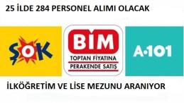 BİM, ŞOK ve A101 284 kişi alacak | İlköğretim-lise mezunu