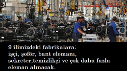 Fabrikalara bant elemanı ve işçi aranıyor İlköğretim-lise mezunu