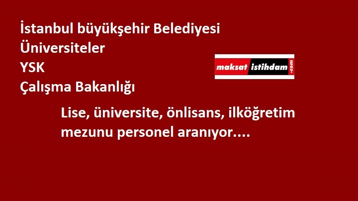 Ankara ve İstanbul'a kamu personeli aranıyor! Belediye-üniversite-bakanlık
