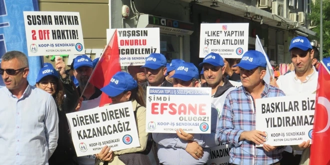 Koton'dan çıkarılan işçiler eylemde