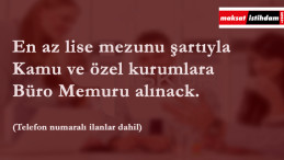 Kamu ve özel sektör kuruluşlarına büro memuru alınacak | En az lise mezunu