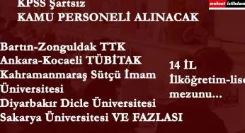 Devlet kurumları personel alacak | 14 il | 24 Ocak son!