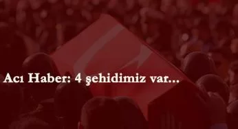 Harekat bölgesinden acı haber: 4 şehidimiz var