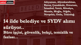 14 ilde belediye ve SYDV personel alımı yapıyor