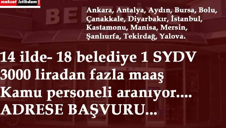14 ilde belediyeler personel arıyor | 3000 TL'den fazla maaş ile kamu personeli alımı