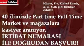 40 ilimizde market ve mağazalara kasiyer aranıyor! En az ilköğretim-lise mezunu