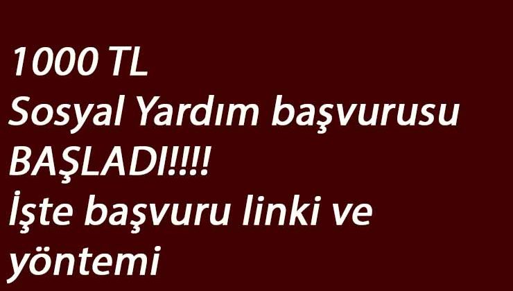 1000 TL sosyal yardım başvuruları başladı! Nasıl başvuru yapılır? E-Devlet Pandemi Sosyal Destek Başvurusu