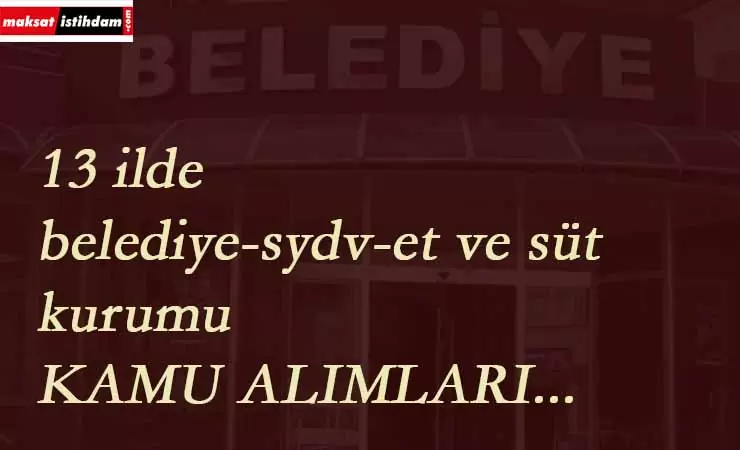 13 ilimizde KPSS'siz kamu alımları: Belediye-SYDV- Et ve Süt Kurumu