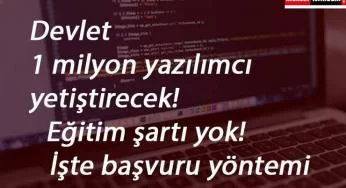 Devlet 1 milyon yazılımcı yetiştirecek! Eğitim şartı yok