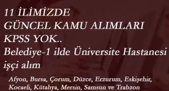 15 Mayıs güncel kamu ilanları: 11 ilde kamu personeli aranıyor