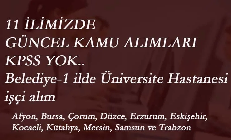 15 Mayıs güncel kamu ilanları: 11 ilde kamu personeli aranıyor
