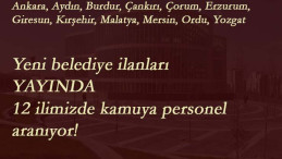Yeni kamu ilanları yayınlandı: 12 ilde belediye-SYDV-Türksat-KHGB personel alımı