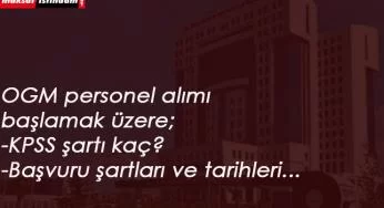 Orman Genel Müdürlüğü (OGM) bünyesine sözleşmeli personel alımı başlıyor