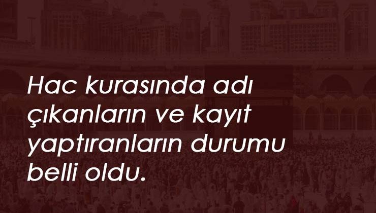 Hac kaydı yaptıranların durumu ile ilgili açıklama: 2020 Hac iptal edildi