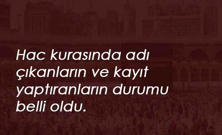 Hac kaydı yaptıranların durumu ile ilgili açıklama: 2020 Hac iptal edildi