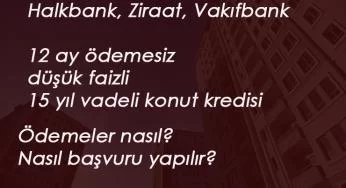 12 ay ödemesiz konut kredisi başvurusu nasıl yapılır?