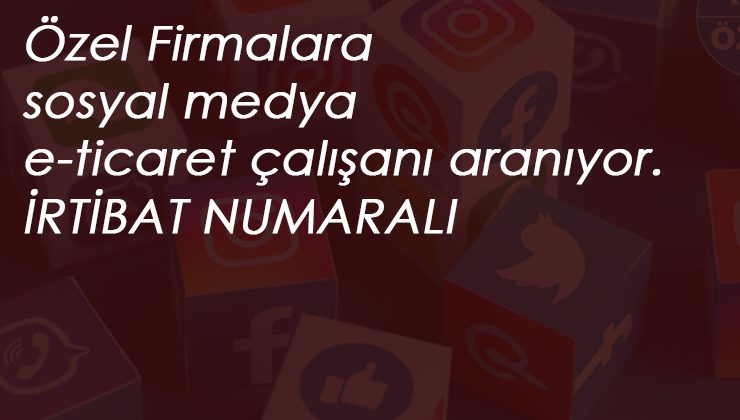 Özel firmalara sosyal medya ve e-ticaret çalışanı aranıyor