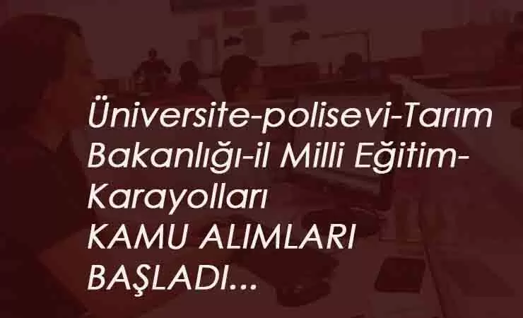 Kamu alımları başladı: Üniversite-Tarım Bakanlığı- Karayolları- Polisevi- İl Milli Eğitim
