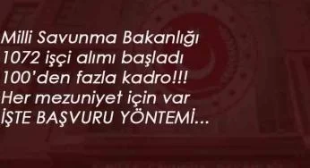 Milli Savunma Bakanlığı işçi alımı başladı: İşte kadrolar ve başvuru yöntemi