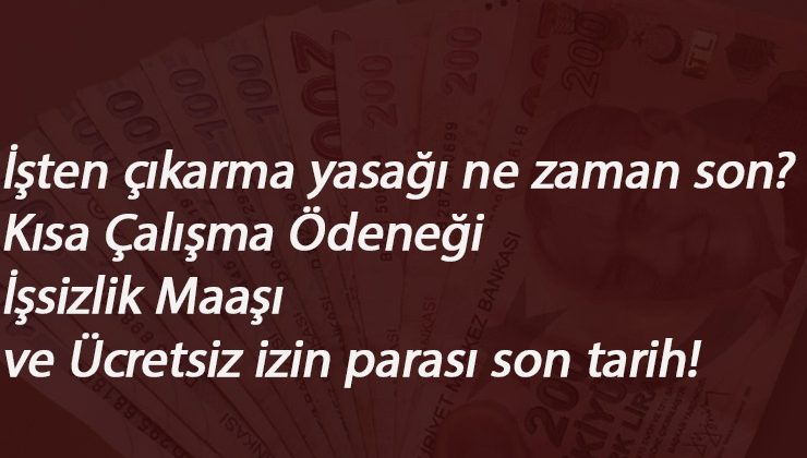 İşten çıkarma yasağı ne zaman sona erecek? Kısa Çalışma Ödeneği ve Ücretsiz izin son ödemesi ne zaman olacak?