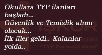 Okullara TYP alım ilanları başladı: İlk iller duyuruluyor