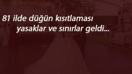 81 ilde düğün kısıtlaması: 4 Eylül Corona Genelgesi