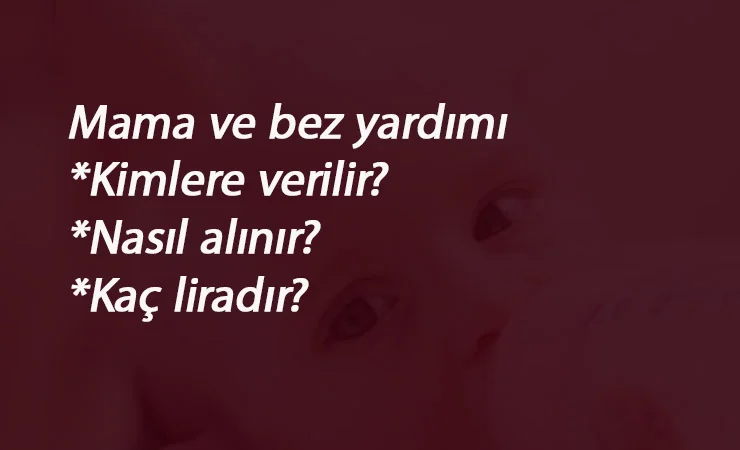 Mama ve bez yardımı kimlere verilir? Nasıl alınır? 2020 Mama ve Baz Yardımı kaç lira?