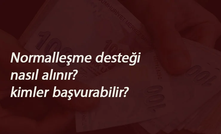 Normalleşme desteği nasıl alınır? Normalleşme desteği başvuru şartları ve başvuru yöntemi
