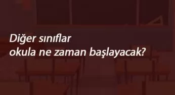 21 Eylül'de okullar 1. sınıflar ile açılıyor: Diğer sınıflar ne zaman başlayacak?