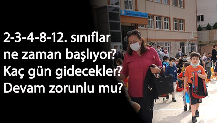2-3-4-8 ve 12 sınıflar ne zaman okula başlıyor? Haftada kaç gün okul olacak? Okula gitmek zorunlu mu?