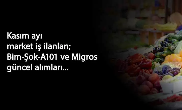 Kasım ayı güncel BİM-Şok-A101 ve Migros personel alımları