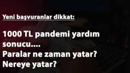 1000 TL pandemi yardım paraları ne zaman yatacak? 3.faz başvurular devam ediyor