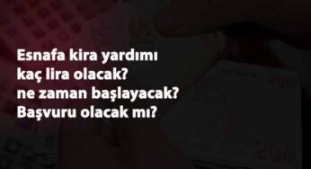 Esnafa kira yardımı ne zaman başlayacak? Kaç lira olacak? Nasıl başvurulacak?