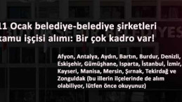 11 Ocak belediye ilanları: Kamu işçisi alımı başladı