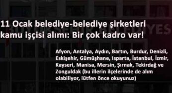11 Ocak belediye ilanları: Kamu işçisi alımı başladı