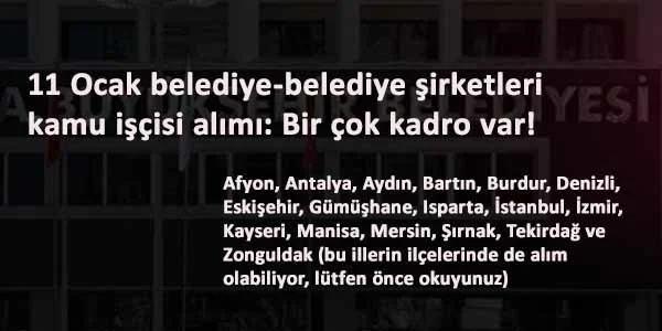 11 ocak belediye ilanları