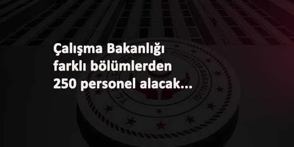 Çalışma Bakanlığı 250 uzman yardımcısı alacak: Kadrolar belli oldu