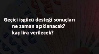 Geçici işgücü desteği başvuru sonuçları ne zaman açıklanacak? Ne zaman destek verilecek?