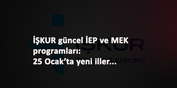 İŞKUR İEP ve MEK ile günlük ücret-meslek öğrenme: 25 Ocak yeni iller açıldı
