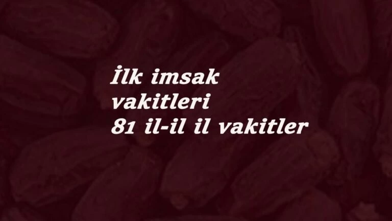 13 Nisan İmsak Vakitleri