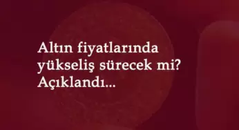 Altın fiyatları yükselmeye devam edecek mi? Uzmanı açıkladı