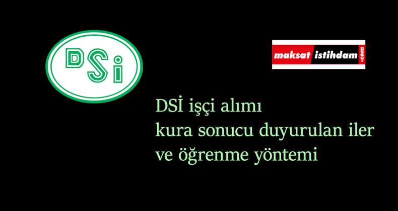 DSİ kura sonuçları yayınlanan bölgeler ve iller: Nasıl öğrenilir?