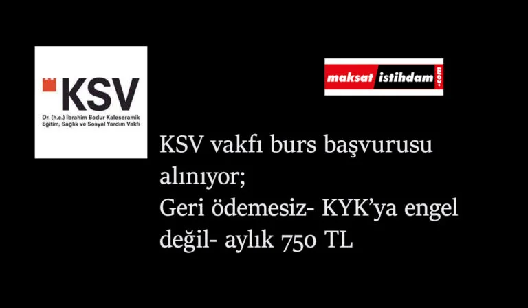 Kale Vakfı (KSV) 750 lira burs veriyor: KSV bursu başvurusu ne zaman? Nasıl yapılır?